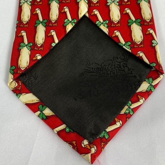 Burberry holiday goose silk tie - Picture 6 of 9